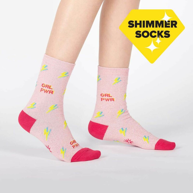 Girl Power Womens Socks, Pink, Size: Clothing