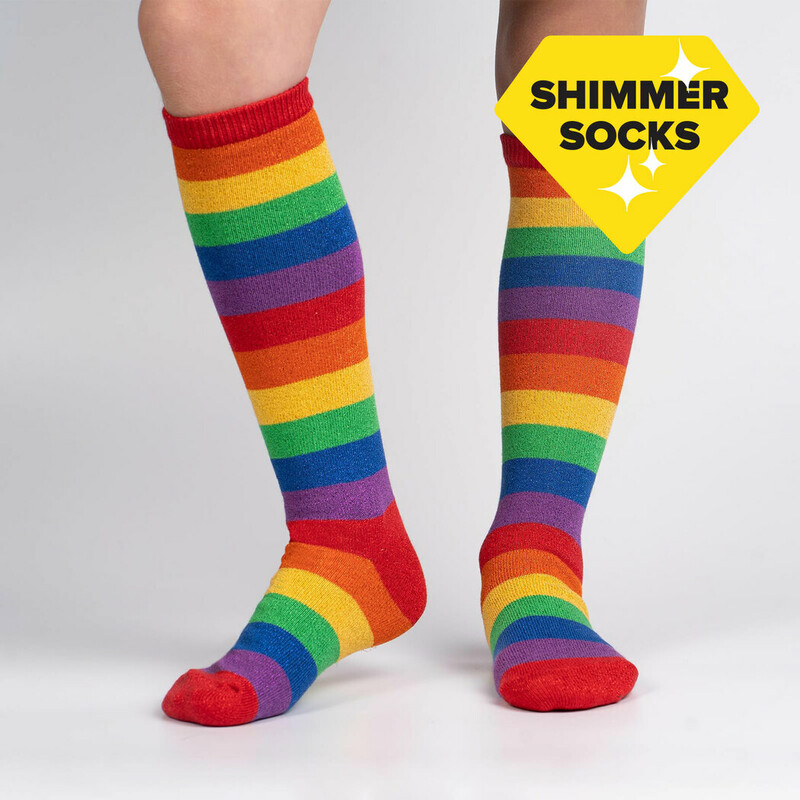 Jr Knee High Pride Socks, Rainbow, Size: Clothing