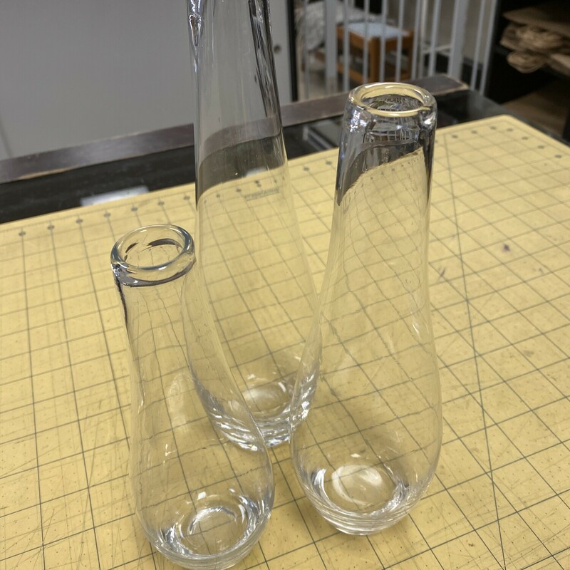 3x Bottle Vases
