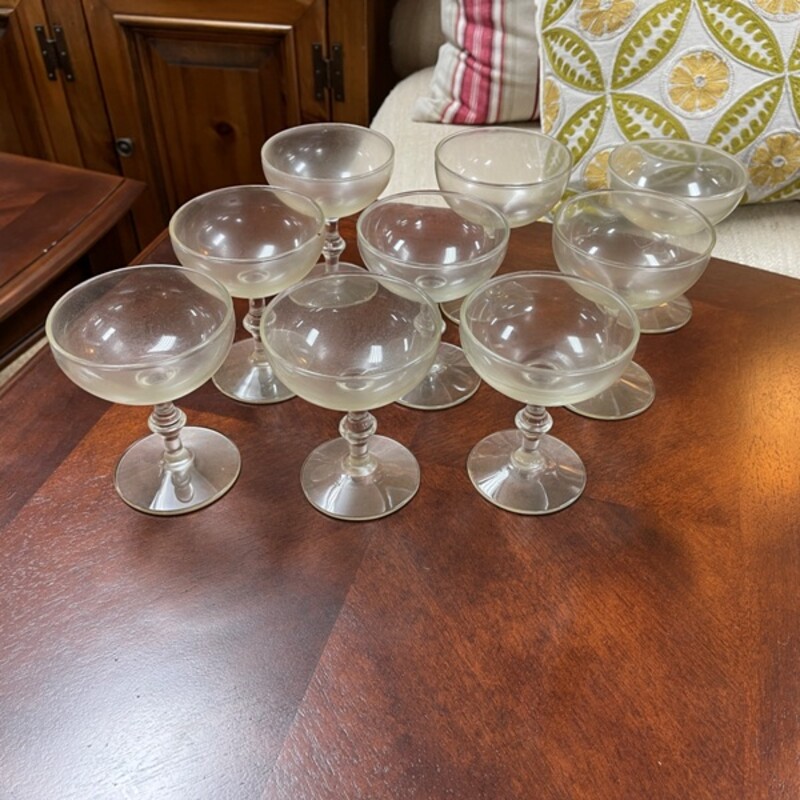 Art Deco Coupe Champagne Glasses, Set/9, Size: 4 Tall