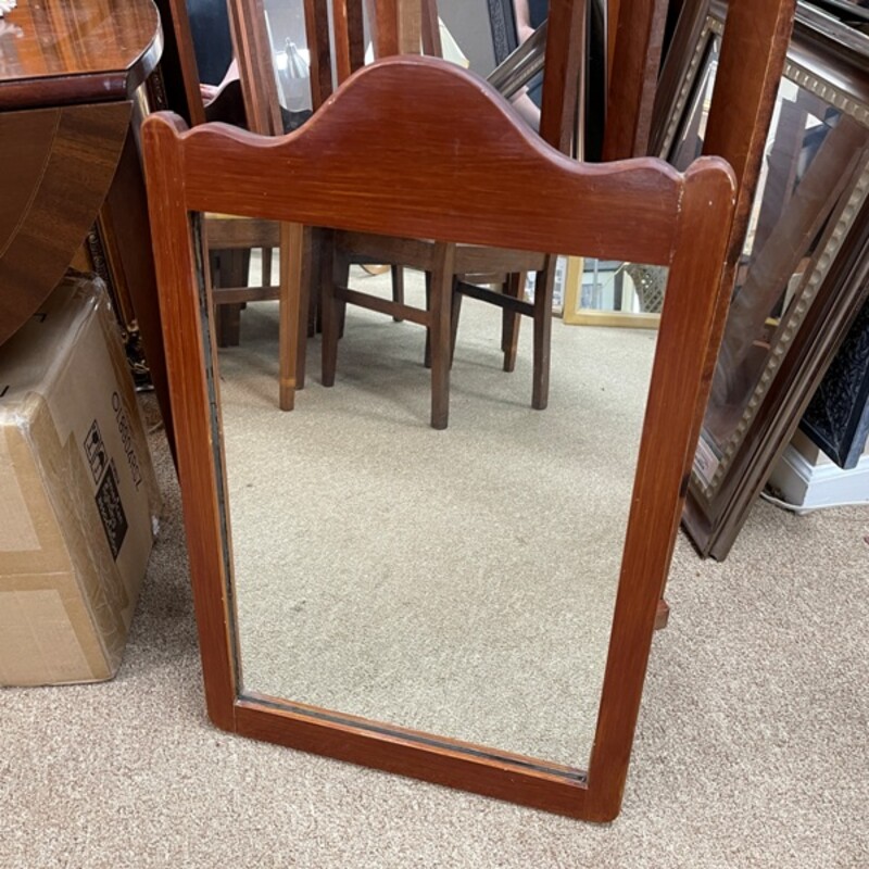 Vintage Wood Framed Mirror, Size: 18x29