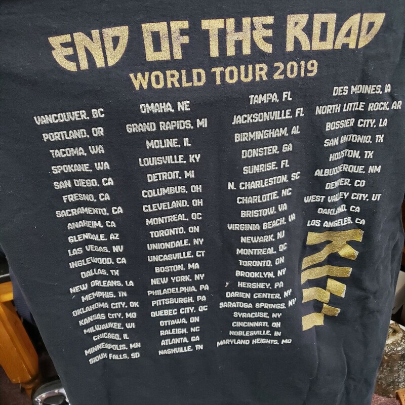 Kiss Tour Shirt, Black, 2019 Size: Large