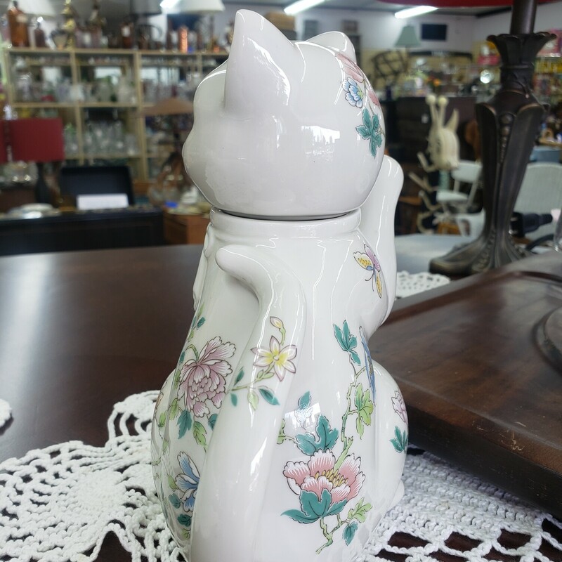 Cho Cho Cat Tea Pot, Floral, Size: 7 in.