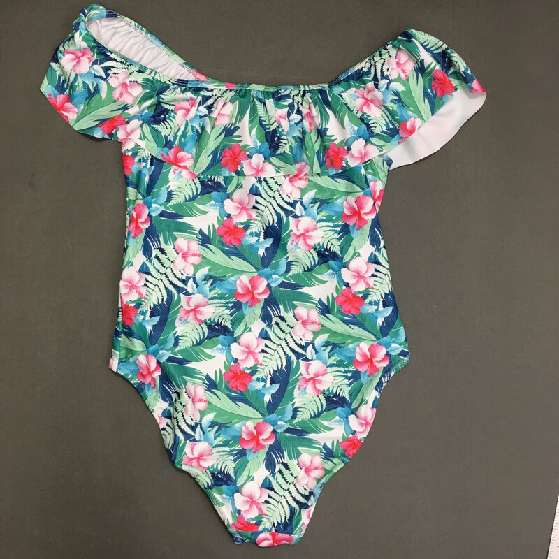 Tommy Bahama 1-piece, Floral, Girls Size: 16
100% Polyester
Pull On closure; Hand Wash Only
This one-piece swimsuit bathing suit from Tommy Bahama is perfect for the pool, the beach, or a day in the sun. Fully  Lined and UPF 50
Ruffle on top
Weave type: Knit  VERY SOFT MATERIAL
Very good condition
5.4 oz