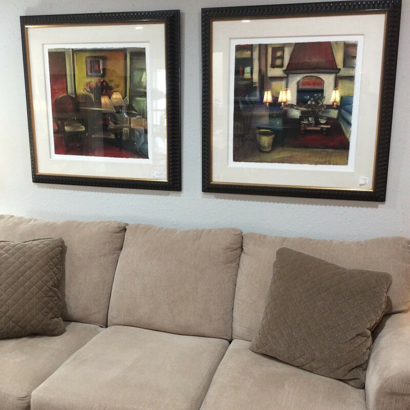 This is a pair of original chalk pastel drawings. They have rich, velvety, saturated color and are professionally  matted and framed.