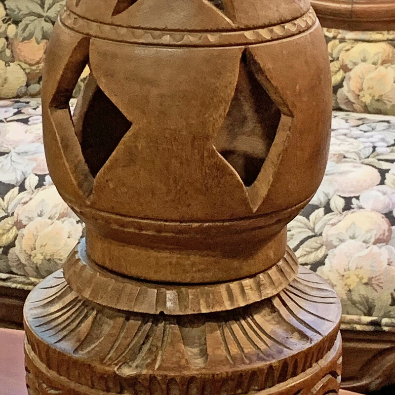 Unique Carved Wooden Table Lamp -$38.50
18.5 In Tall. Should be rewired.
