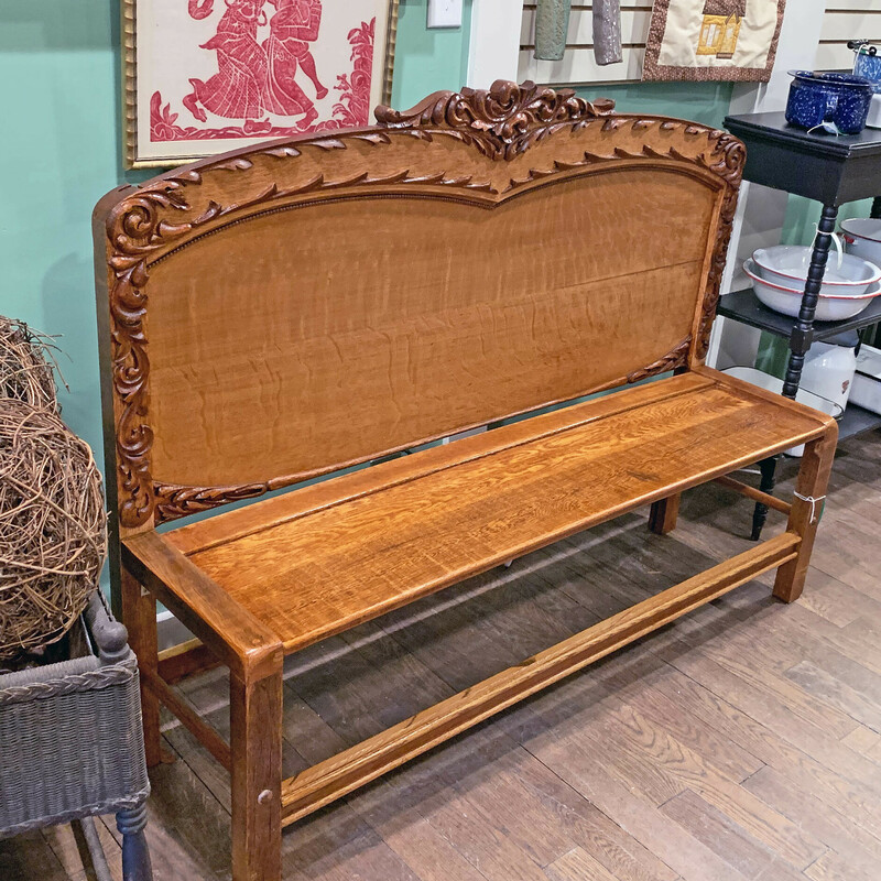 Double Headboard Bench - $230.
57 x 44 x 16

Handcrafted from a bed one of our talented consignors purchased here at Boomerang!