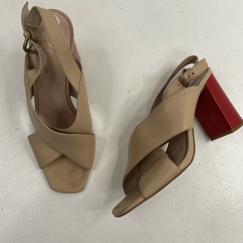 Kate Spade Sandals, Size: 7, Color: Beige/Re