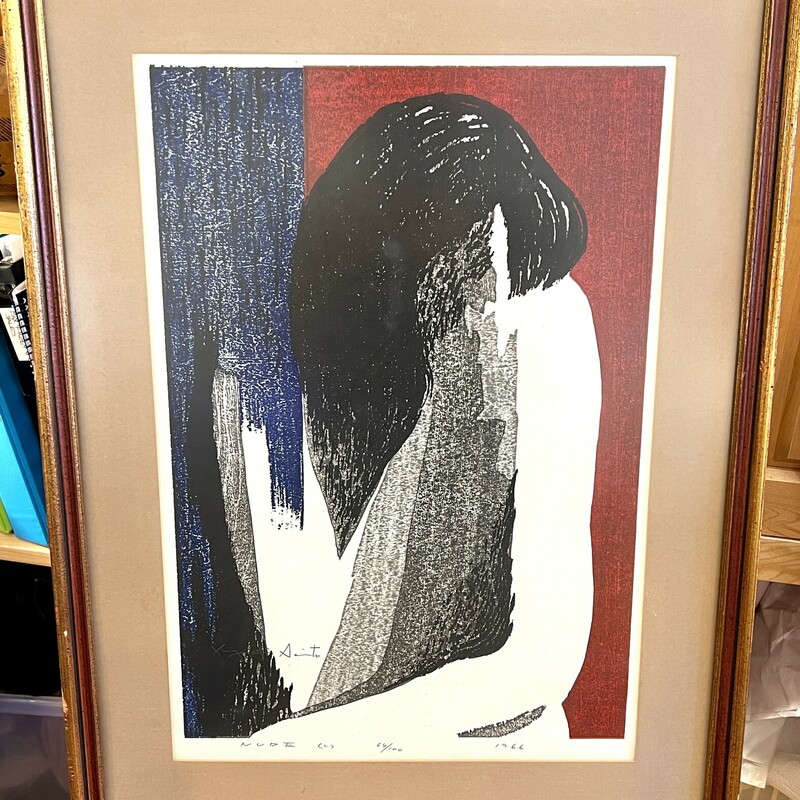 Kiyoshi Saito Woodblock Print \"Nude\" (c)
Size: 17x23