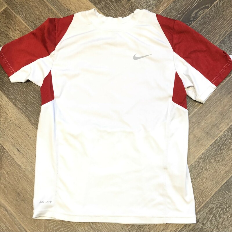Nike Active Tee, White/re, Size: 10Y