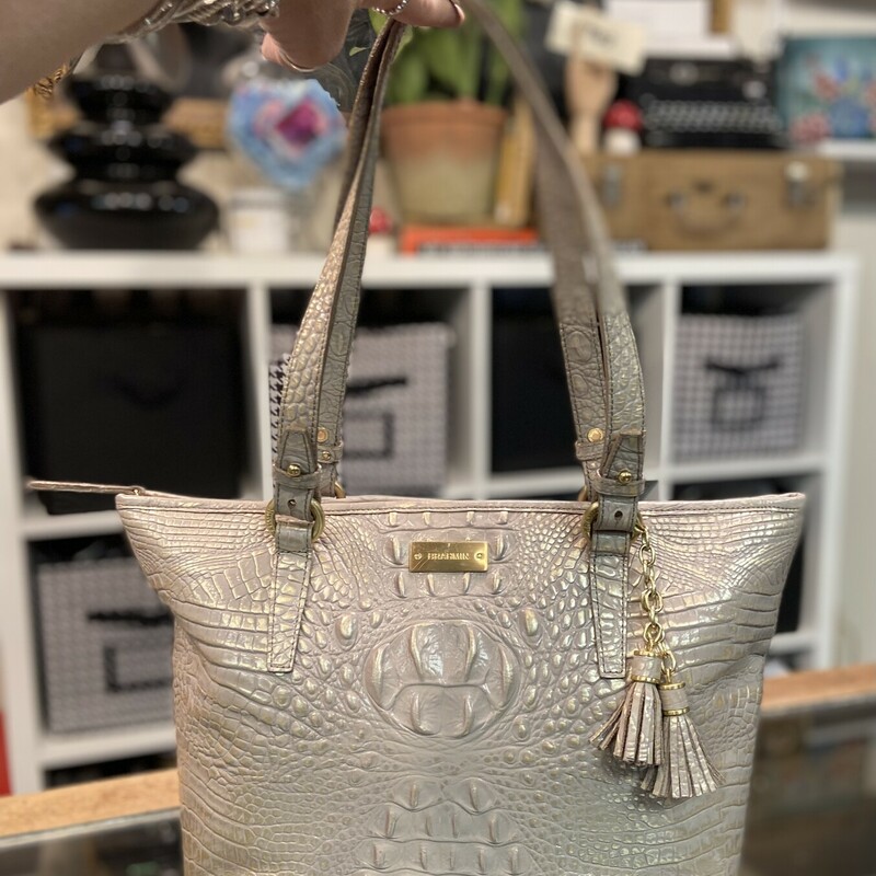Gry/gld Lther Purse