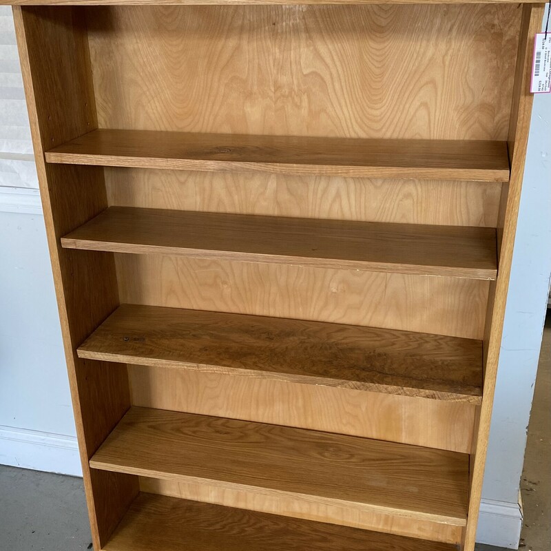 4 Shelf Oak Bookcase, Oak, Size: 36x13x51