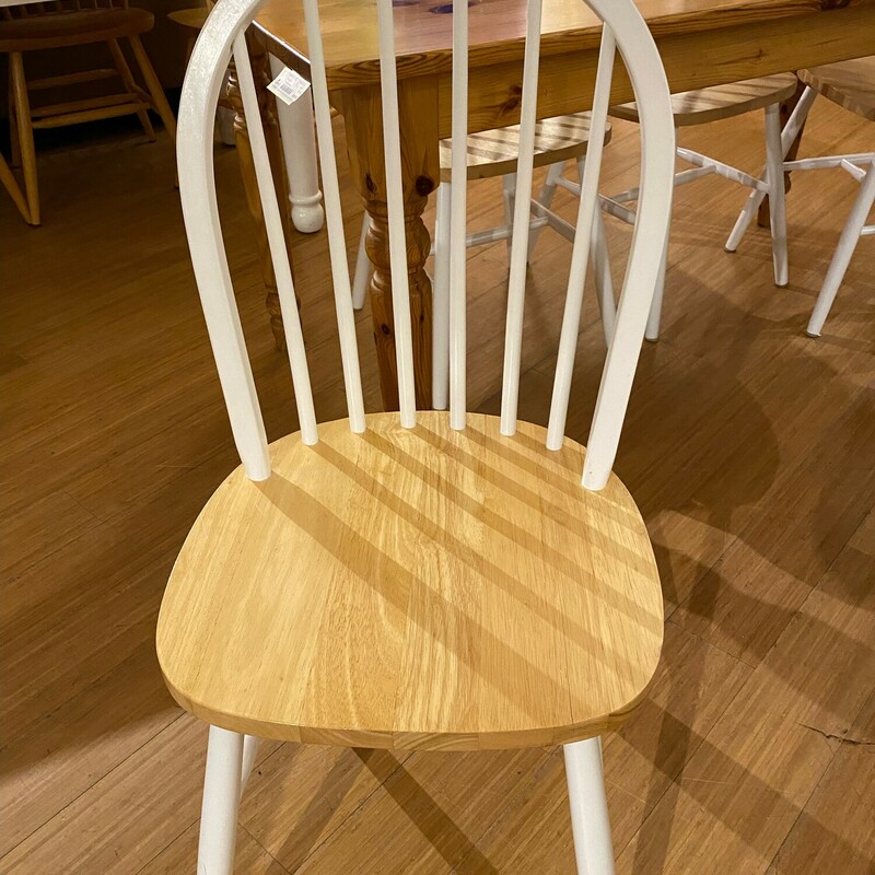 Chairs Dining, White & Wood, Set Of 4