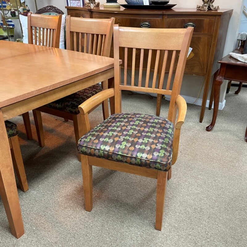 Dining Room Table + 6 Chairs, 1-18 Leaf, Size: 54x42x30 (without leaf)