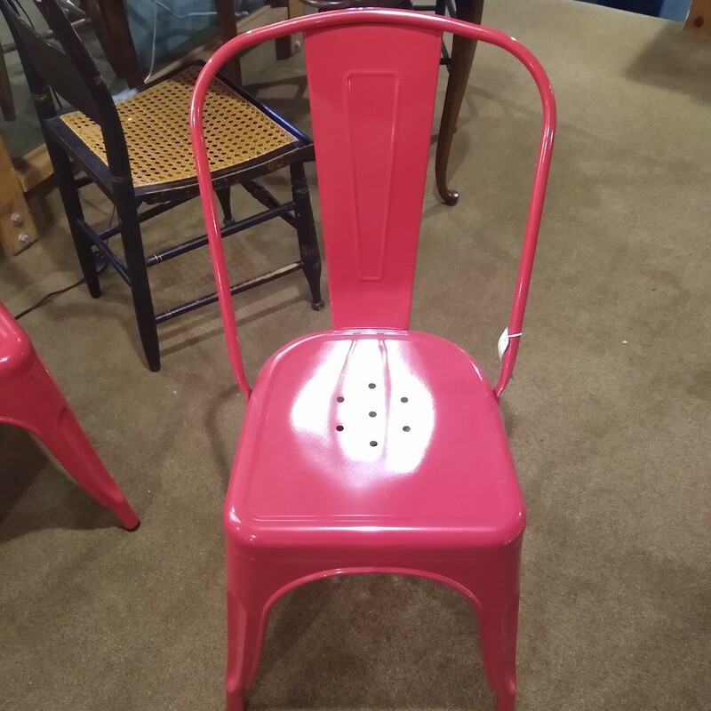 Pr Red Modern Metal Chairs