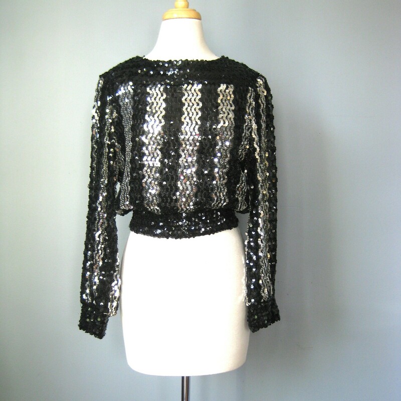 Vtg Caron Sequined Top