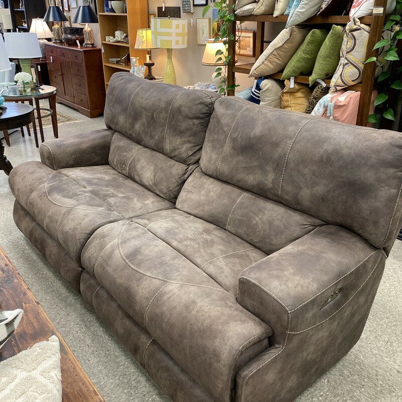 Catnapper Recliner Sofa, Brown, Size: 88x36 Inch