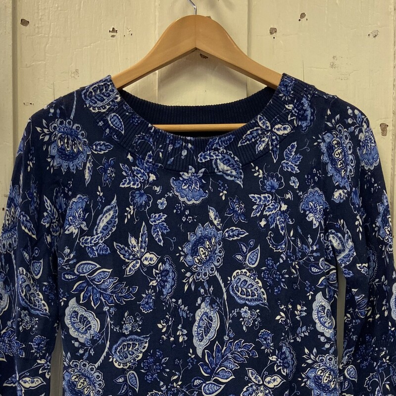 Blue Floral Sweater