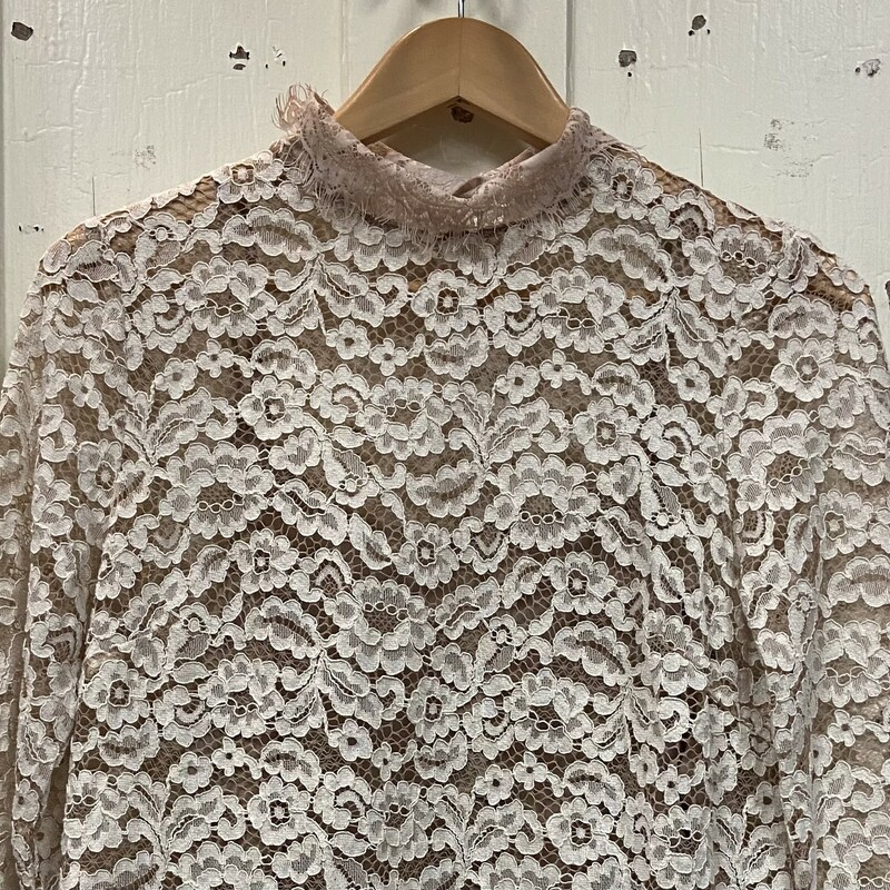 NWT Crm Lace LS Top