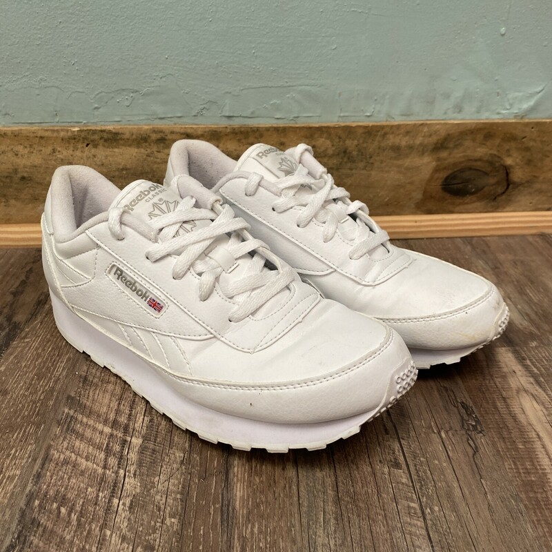 Reebok White Sneakers, White, Size: Shoe 10