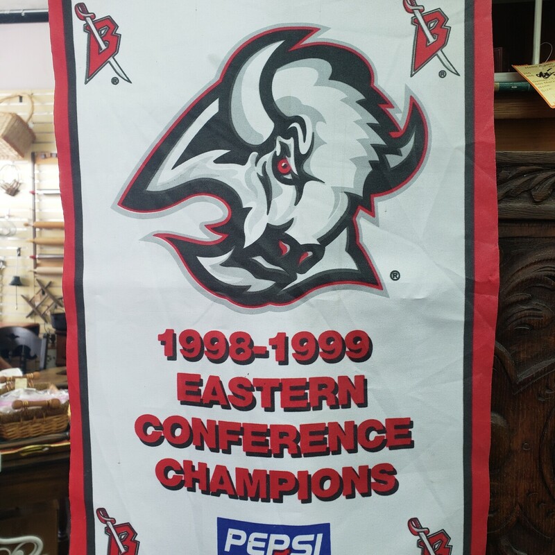 Buffalo Sabres Eastern Conference Champions Banner, Goat, Size: 1998-99  12 x 18