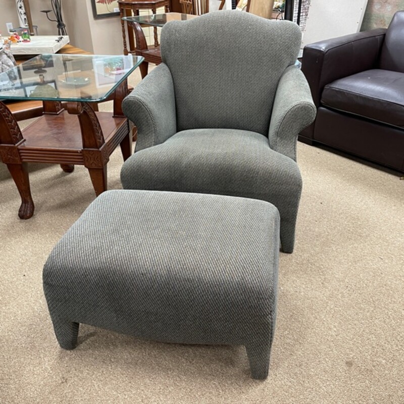Accent Chair W/Ottoman, Size: 36 Wide