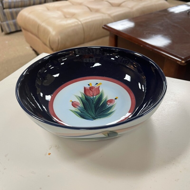 P. Silkotch Hand Painted Serving Bowl, Size: 9x2