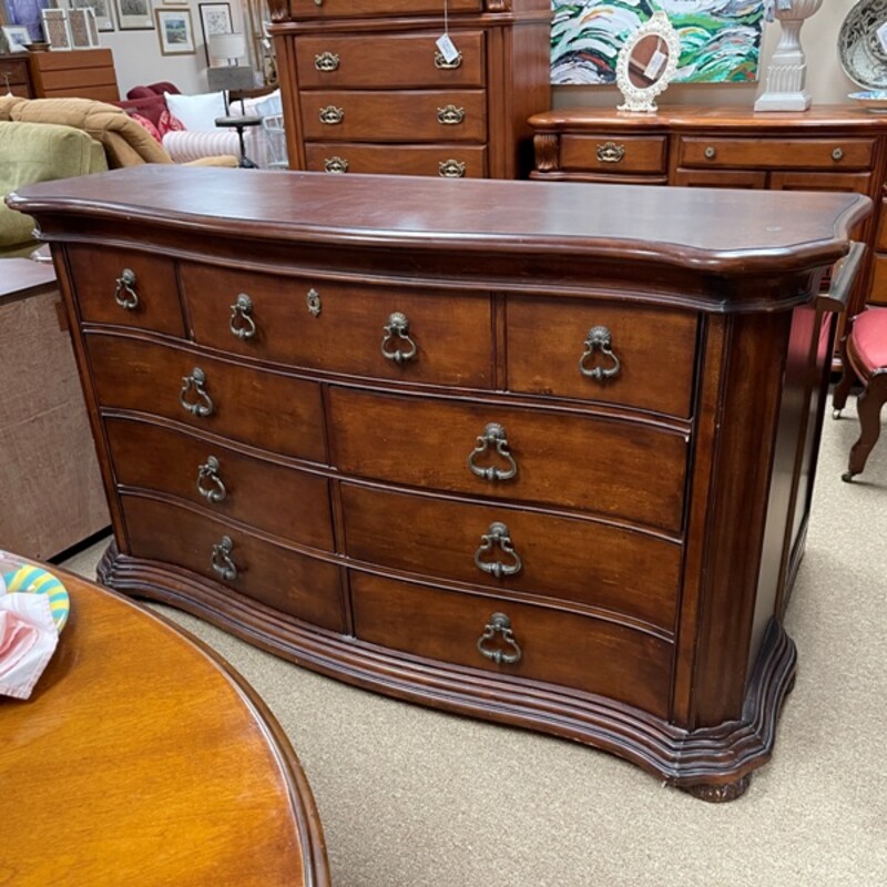 Collezione Europa Double Dresser w/Mirror, Size: 68x21x40 (small bit of damage to top - see photo)