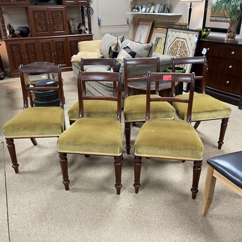 Antique Dining Chairs, Set/6