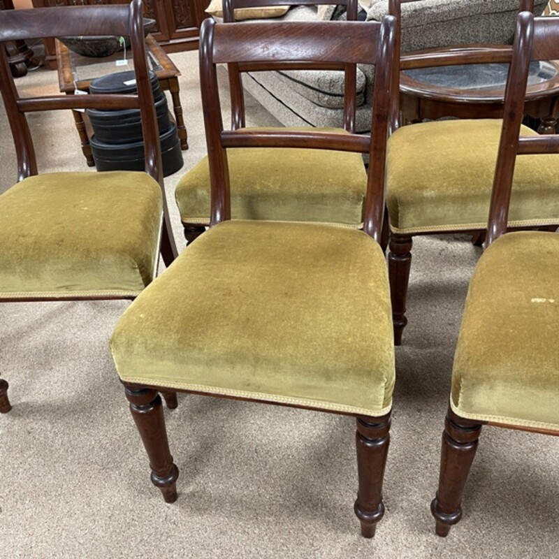 Antique Dining Chairs, Set/6