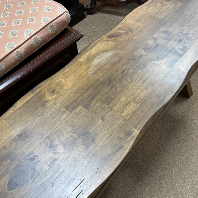 Wood Bench, Size: 47x14x18 (some minor damage to top - see photo)