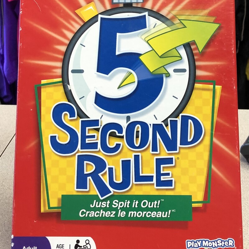 5 Second Rule Game, Multi, Size: Used
Includes 287 Cards and A timer