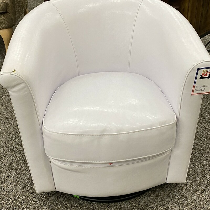 White Swivel Bucket Chair