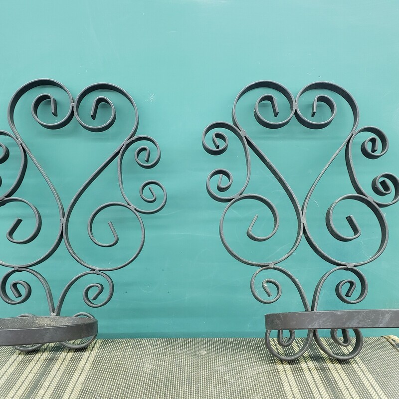 Wall Plant Holders, Metal Scroll, Size: 12 Pair