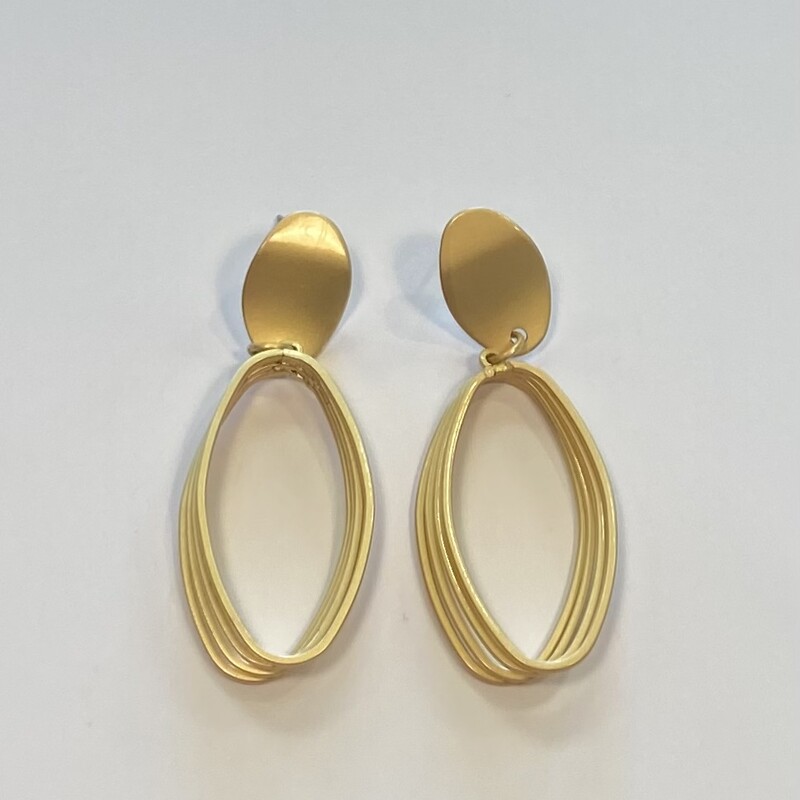 New Gld Oval Earrings