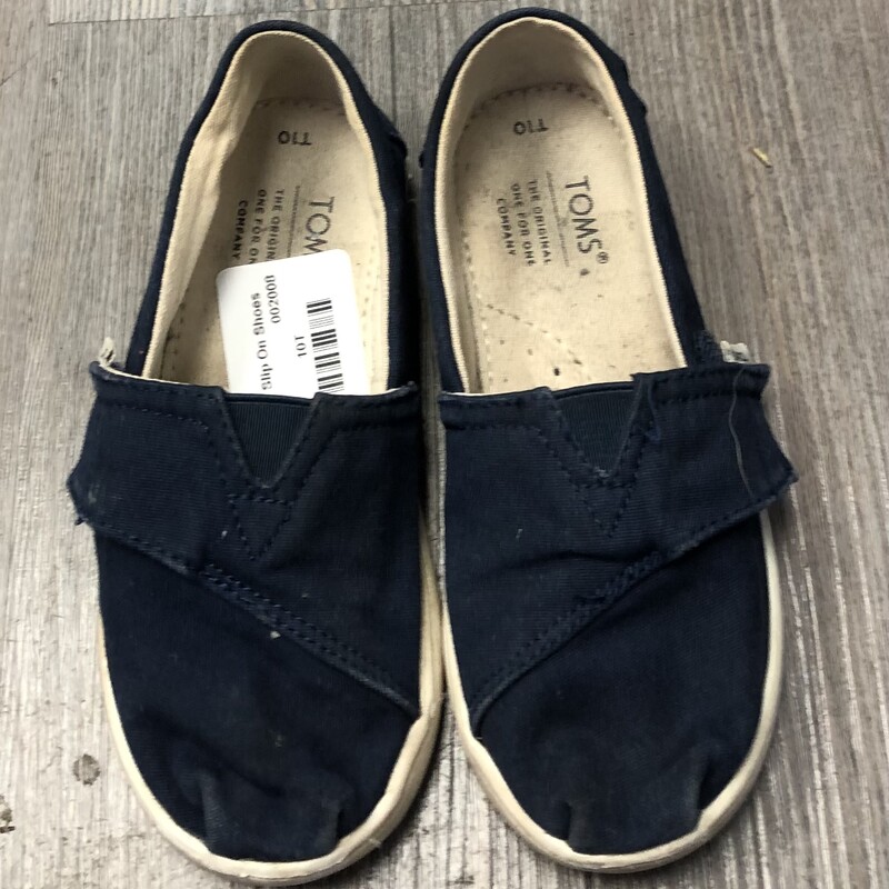 Toms Slip On Shoes, Navy, Size: 10T