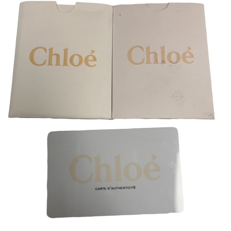 Chloe Drew mini Cross body
9 inches wide by 7.5 inches high with 3 inch gusset
few marks on gold details
couple marks on inside
with authenticity cards