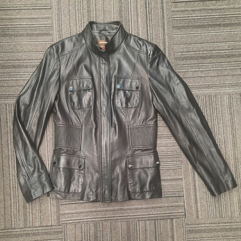 Leather Fitted Zip Jacket