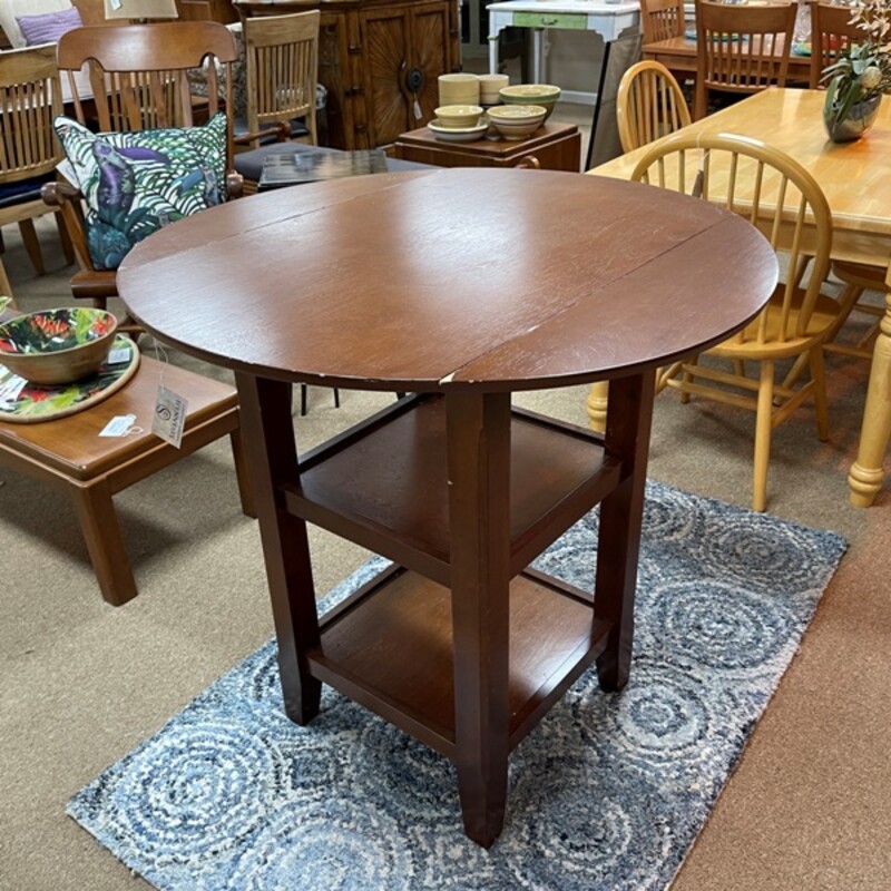 Drop Leaf Pub Table, Size: 36x36x36 (36x22x36 with leaves down)