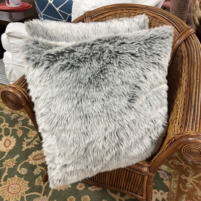 Gray Fuzzy Pillows