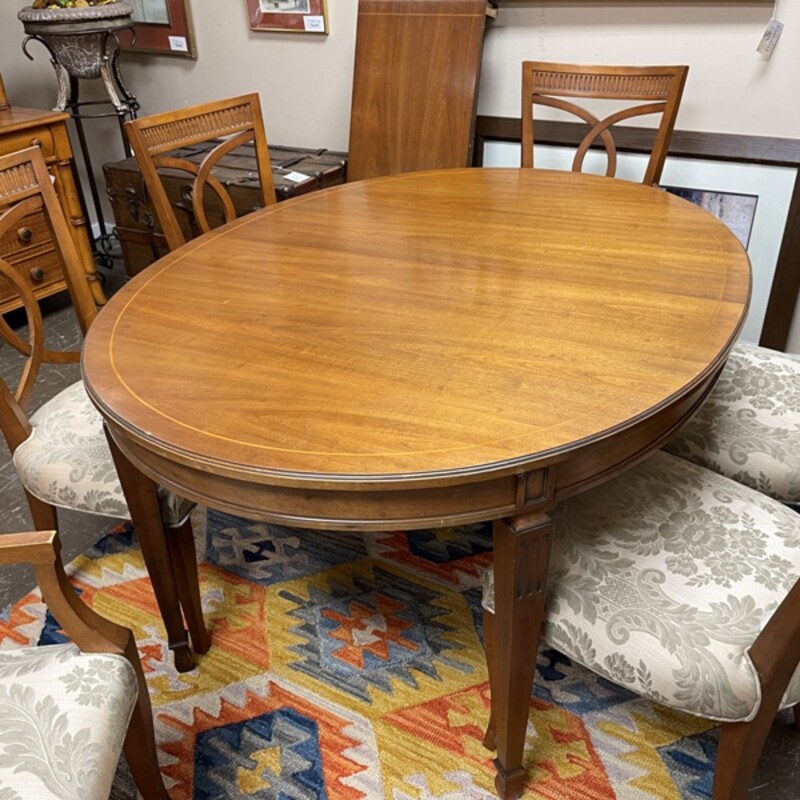 Dining Table + 6 Chairs, 2-18 Lv, Size: 57x45x30 (without leaves)