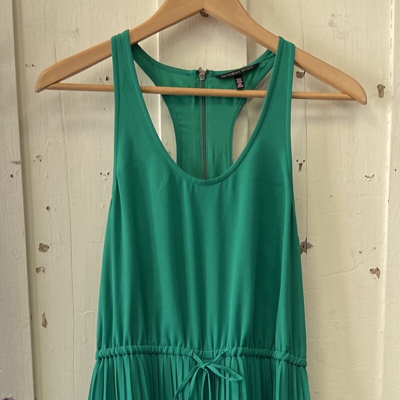 Green Pleat Maxi Dress