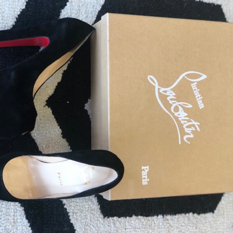 C.Louboutin Heels, Black, Size: 8.5<br />
Platform style with original box