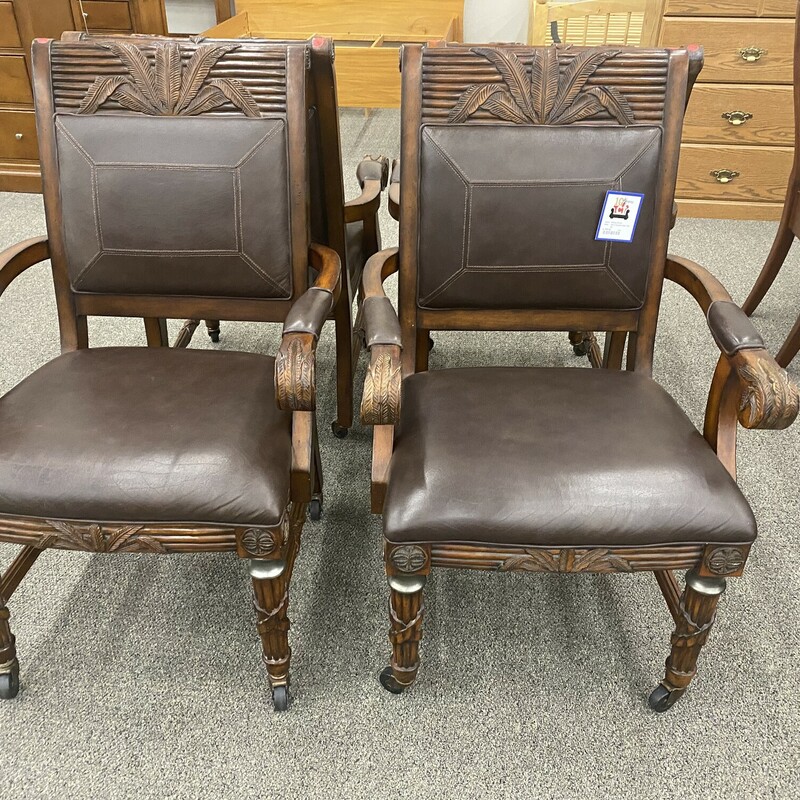 Set 4 Carved Capt. Chairs