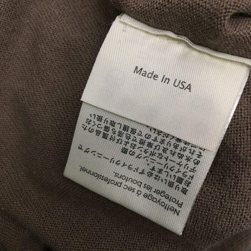 3.1 Phillip Lim, Mousy Brown, Size: M drawstring back, knit ribbed sleeveless, 4 buttons at waist, 2 front pockets,  cardigan,  63% cotton 37% Rayon. Prof dry clean only- cover and protect buttons.
7.2 oz