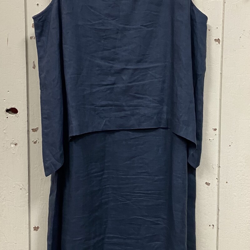 Blue Linen Slvlss Dress<br />
Blue<br />
Size: Medium