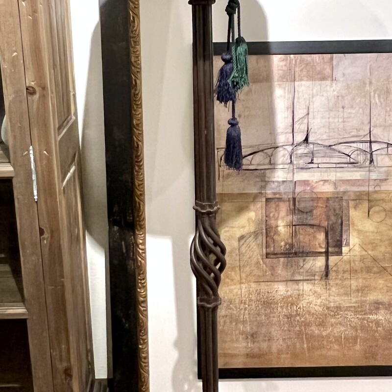 Twisted Iron Base Floor Lamp,
Size: 65in H