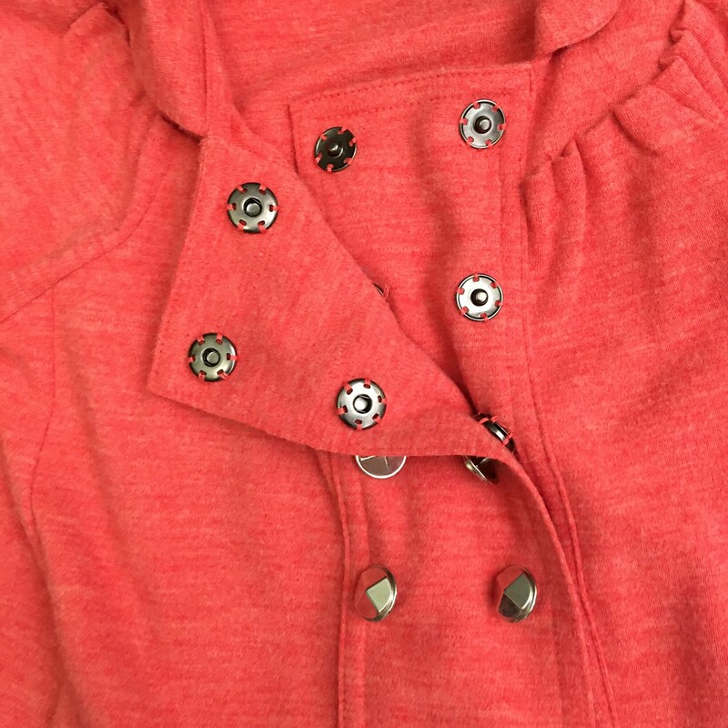 Marc By Marc Jacobs, Lt Red, Size: XS<br />
Marc by Marc Jacobs Wool Peacoat Jacket, Double Breasted, 8 over size silver snap buttons,  3/4 Sleeves Light Red<br />
15.3 oz