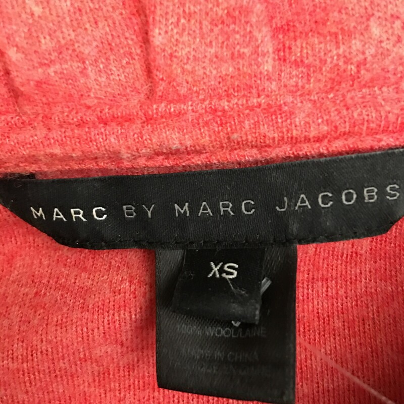 Marc By Marc Jacobs, Lt Red, Size: XS
Marc by Marc Jacobs Wool Peacoat Jacket, Double Breasted, 8 over size silver snap buttons,  3/4 Sleeves Light Red
15.3 oz