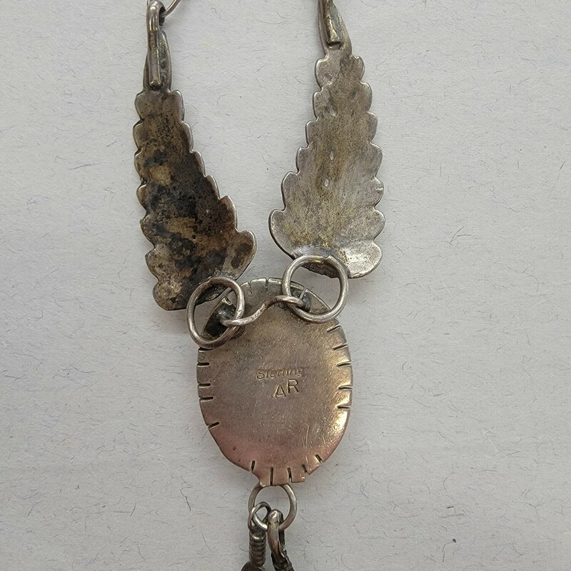 Sterling Turq Feather Necklace
